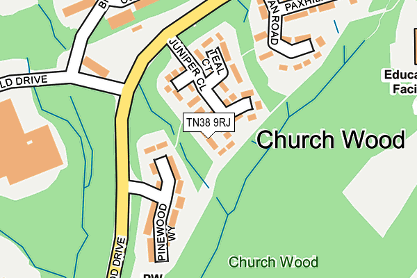 TN38 9RJ map - OS OpenMap – Local (Ordnance Survey) TN38 9RJ map - OS OpenMap – Local (Ordnance Survey)
