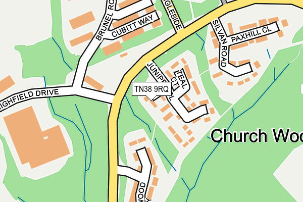 TN38 9RQ map - OS OpenMap – Local (Ordnance Survey) TN38 9RQ map - OS OpenMap – Local (Ordnance Survey)