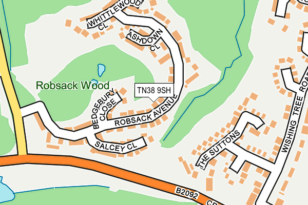 TN38 9SH map - OS OpenMap – Local (Ordnance Survey) TN38 9SH map - OS OpenMap – Local (Ordnance Survey)