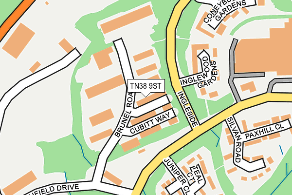 TN38 9ST map - OS OpenMap – Local (Ordnance Survey) TN38 9ST map - OS OpenMap – Local (Ordnance Survey)