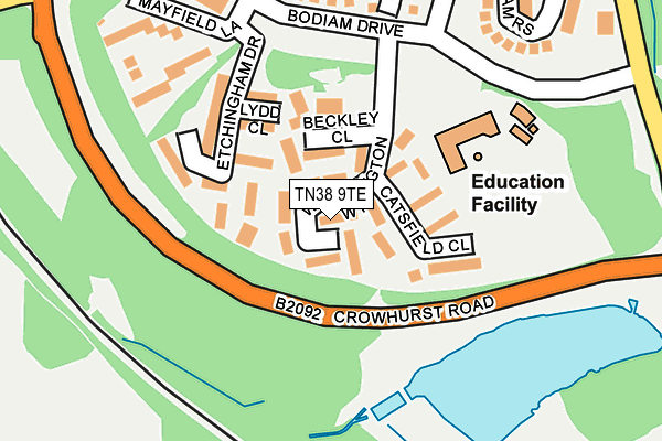TN38 9TE map - OS OpenMap – Local (Ordnance Survey) TN38 9TE map - OS OpenMap – Local (Ordnance Survey)