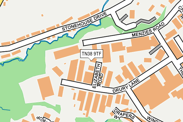 TN38 9TF map - OS OpenMap – Local (Ordnance Survey) TN38 9TF map - OS OpenMap – Local (Ordnance Survey)