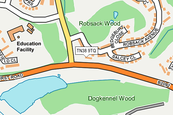 TN38 9TQ map - OS OpenMap – Local (Ordnance Survey) TN38 9TQ map - OS OpenMap – Local (Ordnance Survey)