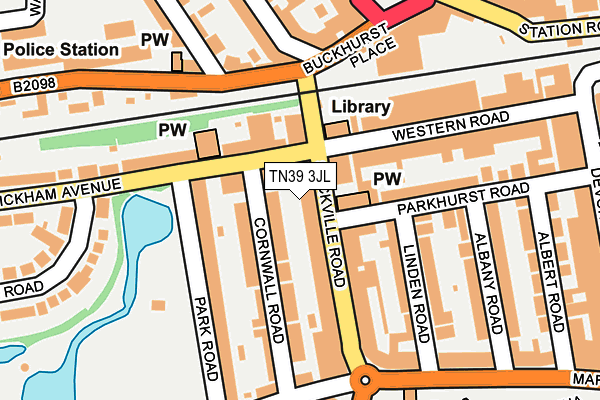 TN39 3JL map - OS OpenMap – Local (Ordnance Survey) TN39 3JL map - OS OpenMap – Local (Ordnance Survey)