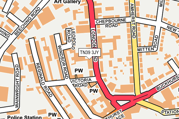 TN39 3JY map - OS OpenMap – Local (Ordnance Survey) TN39 3JY map - OS OpenMap – Local (Ordnance Survey)