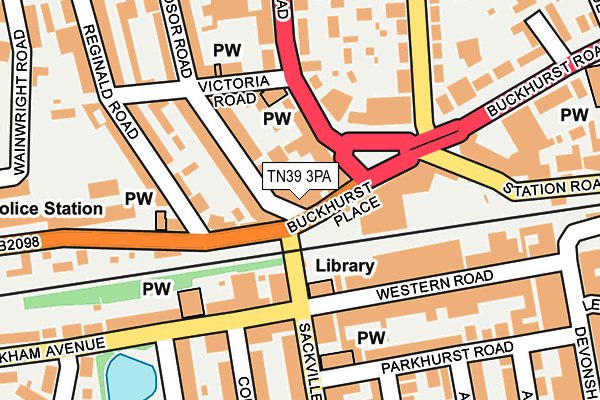 TN39 3PA map - OS OpenMap – Local (Ordnance Survey) TN39 3PA map - OS OpenMap – Local (Ordnance Survey)