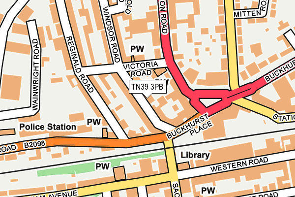 TN39 3PB map - OS OpenMap – Local (Ordnance Survey) TN39 3PB map - OS OpenMap – Local (Ordnance Survey)