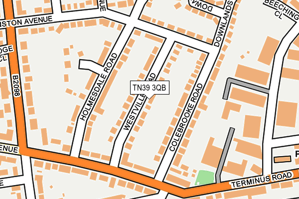 TN39 3QB map - OS OpenMap – Local (Ordnance Survey) TN39 3QB map - OS OpenMap – Local (Ordnance Survey)