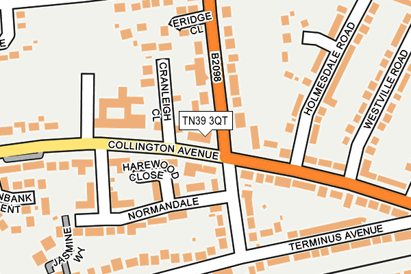 TN39 3QT map - OS OpenMap – Local (Ordnance Survey) TN39 3QT map - OS OpenMap – Local (Ordnance Survey)