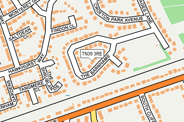 TN39 3RE map - OS OpenMap – Local (Ordnance Survey) TN39 3RE map - OS OpenMap – Local (Ordnance Survey)