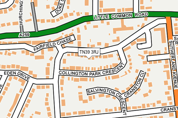 TN39 3RJ map - OS OpenMap – Local (Ordnance Survey) TN39 3RJ map - OS OpenMap – Local (Ordnance Survey)