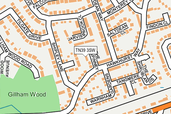 TN39 3SW map - OS OpenMap – Local (Ordnance Survey) TN39 3SW map - OS OpenMap – Local (Ordnance Survey)