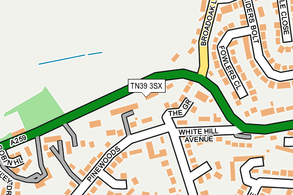 TN39 3SX map - OS OpenMap – Local (Ordnance Survey) TN39 3SX map - OS OpenMap – Local (Ordnance Survey)