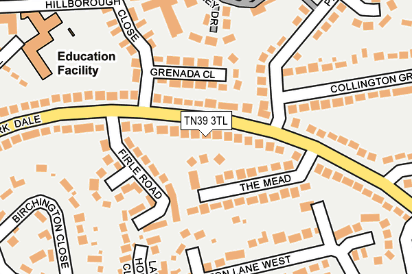 TN39 3TL map - OS OpenMap – Local (Ordnance Survey) TN39 3TL map - OS OpenMap – Local (Ordnance Survey)