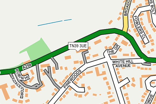 TN39 3UE map - OS OpenMap – Local (Ordnance Survey) TN39 3UE map - OS OpenMap – Local (Ordnance Survey)