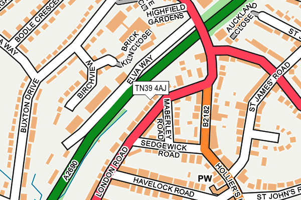TN39 4AJ map - OS OpenMap – Local (Ordnance Survey) TN39 4AJ map - OS OpenMap – Local (Ordnance Survey)