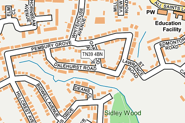 TN39 4BN map - OS OpenMap – Local (Ordnance Survey) TN39 4BN map - OS OpenMap – Local (Ordnance Survey)