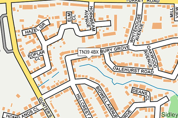 TN39 4BX map - OS OpenMap – Local (Ordnance Survey) TN39 4BX map - OS OpenMap – Local (Ordnance Survey)