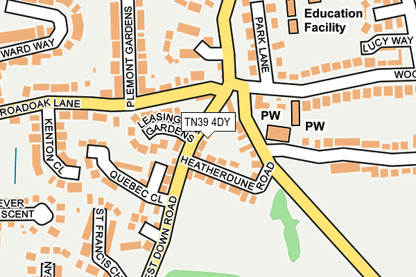 TN39 4DY map - OS OpenMap – Local (Ordnance Survey) TN39 4DY map - OS OpenMap – Local (Ordnance Survey)