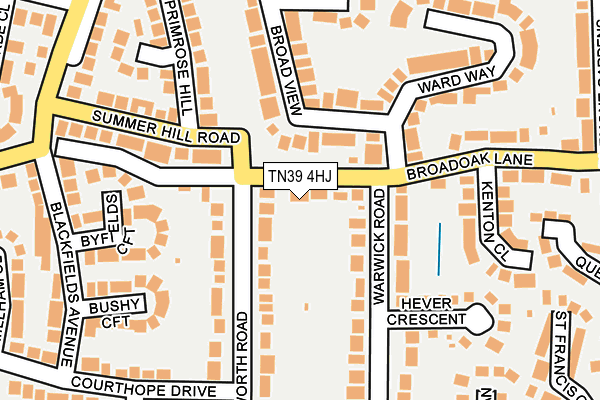 TN39 4HJ map - OS OpenMap – Local (Ordnance Survey) TN39 4HJ map - OS OpenMap – Local (Ordnance Survey)