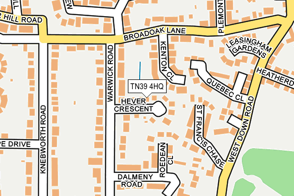 TN39 4HQ map - OS OpenMap – Local (Ordnance Survey) TN39 4HQ map - OS OpenMap – Local (Ordnance Survey)