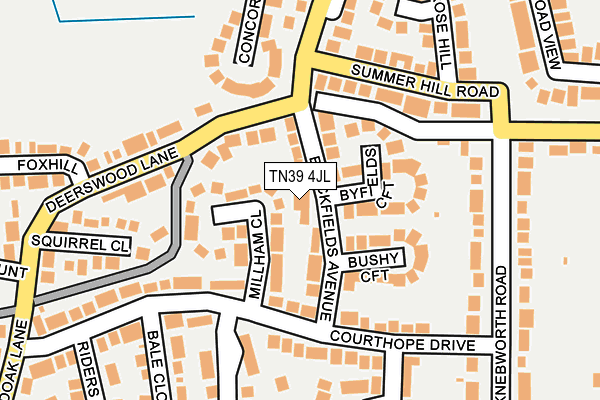 TN39 4JL map - OS OpenMap – Local (Ordnance Survey) TN39 4JL map - OS OpenMap – Local (Ordnance Survey)