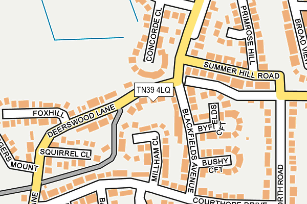 TN39 4LQ map - OS OpenMap – Local (Ordnance Survey) TN39 4LQ map - OS OpenMap – Local (Ordnance Survey)
