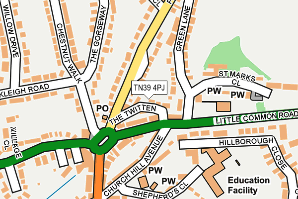 TN39 4PJ map - OS OpenMap – Local (Ordnance Survey) TN39 4PJ map - OS OpenMap – Local (Ordnance Survey)