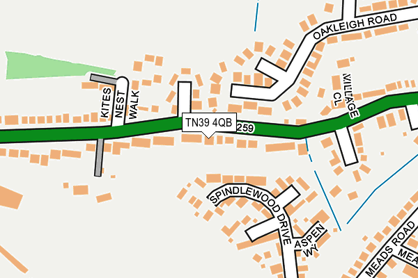 TN39 4QB map - OS OpenMap – Local (Ordnance Survey) TN39 4QB map - OS OpenMap – Local (Ordnance Survey)