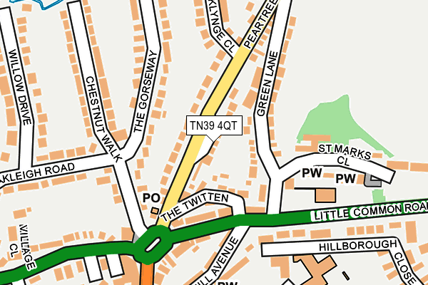 TN39 4QT map - OS OpenMap – Local (Ordnance Survey) TN39 4QT map - OS OpenMap – Local (Ordnance Survey)