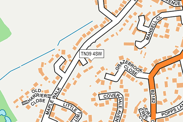 TN39 4SW map - OS OpenMap – Local (Ordnance Survey) TN39 4SW map - OS OpenMap – Local (Ordnance Survey)