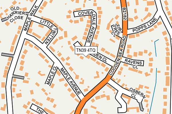 TN39 4TQ map - OS OpenMap – Local (Ordnance Survey) TN39 4TQ map - OS OpenMap – Local (Ordnance Survey)