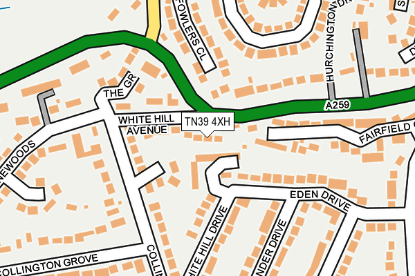 TN39 4XH map - OS OpenMap – Local (Ordnance Survey) TN39 4XH map - OS OpenMap – Local (Ordnance Survey)