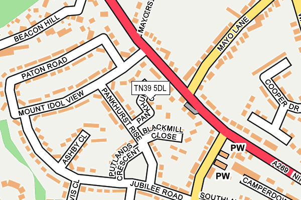 TN39 5DL map - OS OpenMap – Local (Ordnance Survey) TN39 5DL map - OS OpenMap – Local (Ordnance Survey)