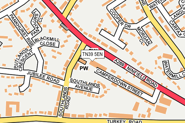 TN39 5EN map - OS OpenMap – Local (Ordnance Survey) TN39 5EN map - OS OpenMap – Local (Ordnance Survey)