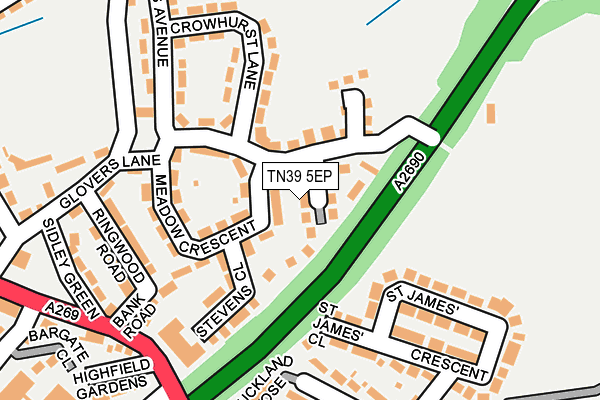 TN39 5EP map - OS OpenMap – Local (Ordnance Survey) TN39 5EP map - OS OpenMap – Local (Ordnance Survey)