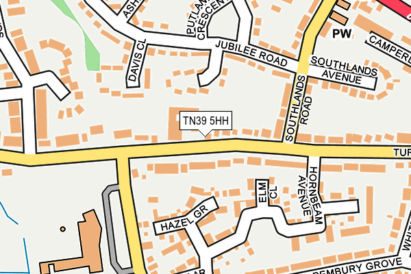 TN39 5HH map - OS OpenMap – Local (Ordnance Survey) TN39 5HH map - OS OpenMap – Local (Ordnance Survey)