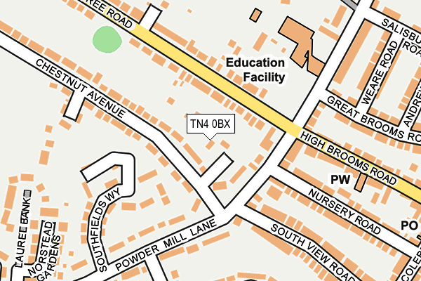 TN4 0BX map - OS OpenMap – Local (Ordnance Survey) TN4 0BX map - OS OpenMap – Local (Ordnance Survey)