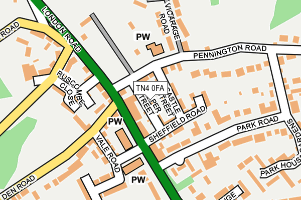 TN4 0FA map - OS OpenMap – Local (Ordnance Survey) TN4 0FA map - OS OpenMap – Local (Ordnance Survey)