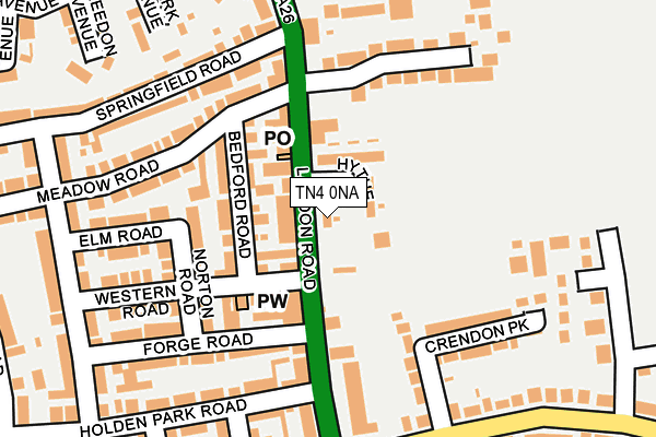 TN4 0NA map - OS OpenMap – Local (Ordnance Survey) TN4 0NA map - OS OpenMap – Local (Ordnance Survey)