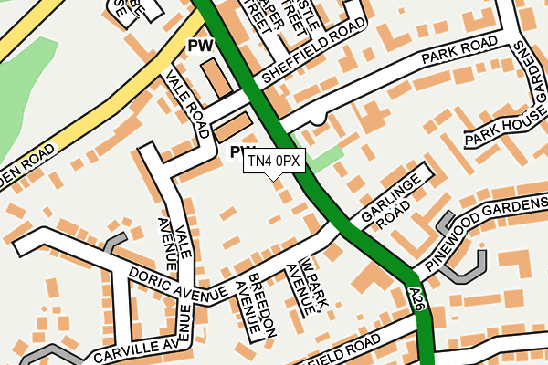 TN4 0PX map - OS OpenMap – Local (Ordnance Survey) TN4 0PX map - OS OpenMap – Local (Ordnance Survey)