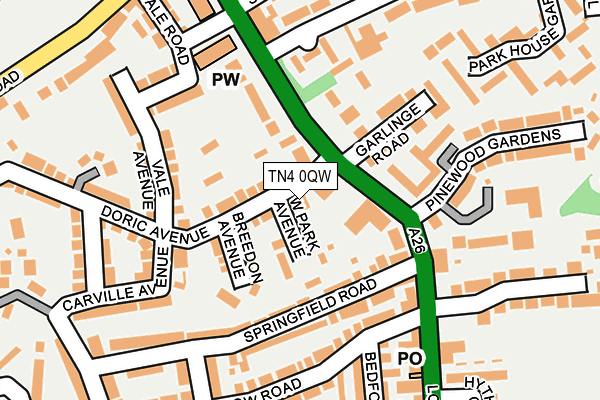 TN4 0QW map - OS OpenMap – Local (Ordnance Survey) TN4 0QW map - OS OpenMap – Local (Ordnance Survey)
