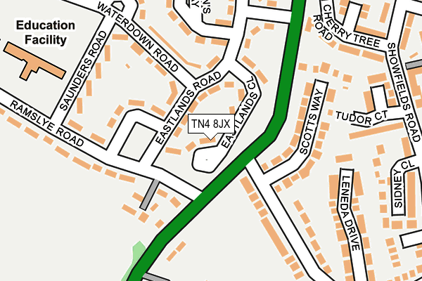 TN4 8JX map - OS OpenMap – Local (Ordnance Survey) TN4 8JX map - OS OpenMap – Local (Ordnance Survey)