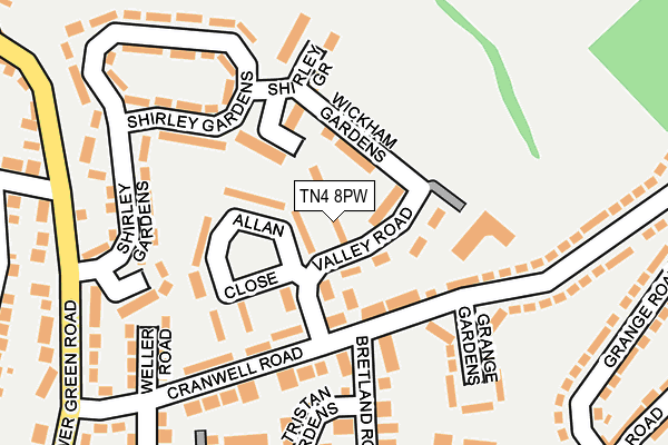 TN4 8PW map - OS OpenMap – Local (Ordnance Survey) TN4 8PW map - OS OpenMap – Local (Ordnance Survey)