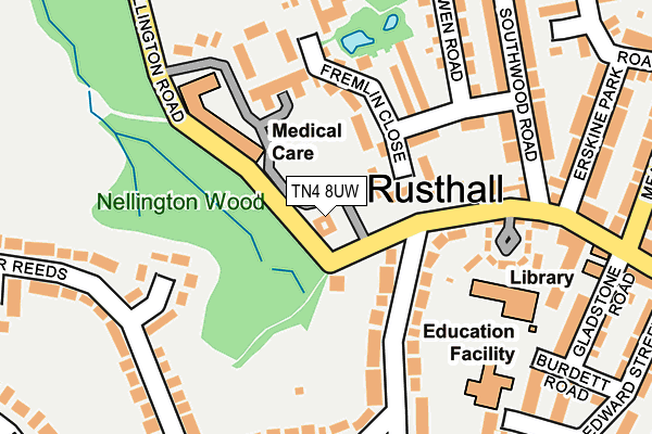 TN4 8UW map - OS OpenMap – Local (Ordnance Survey) TN4 8UW map - OS OpenMap – Local (Ordnance Survey)