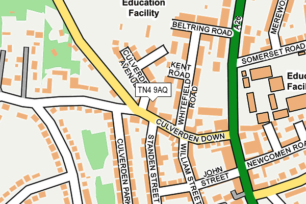 TN4 9AQ map - OS OpenMap – Local (Ordnance Survey) TN4 9AQ map - OS OpenMap – Local (Ordnance Survey)