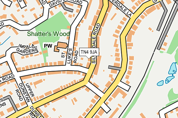 TN4 9JA map - OS OpenMap – Local (Ordnance Survey) TN4 9JA map - OS OpenMap – Local (Ordnance Survey)