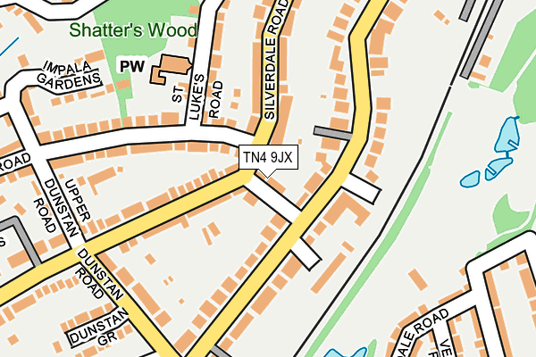 TN4 9JX map - OS OpenMap – Local (Ordnance Survey) TN4 9JX map - OS OpenMap – Local (Ordnance Survey)