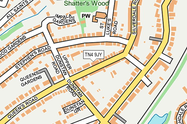 TN4 9JY map - OS OpenMap – Local (Ordnance Survey) TN4 9JY map - OS OpenMap – Local (Ordnance Survey)