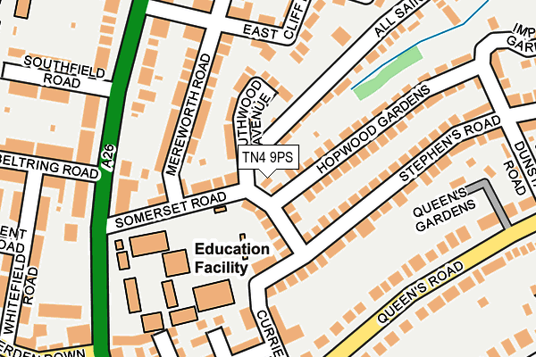 TN4 9PS map - OS OpenMap – Local (Ordnance Survey) TN4 9PS map - OS OpenMap – Local (Ordnance Survey)